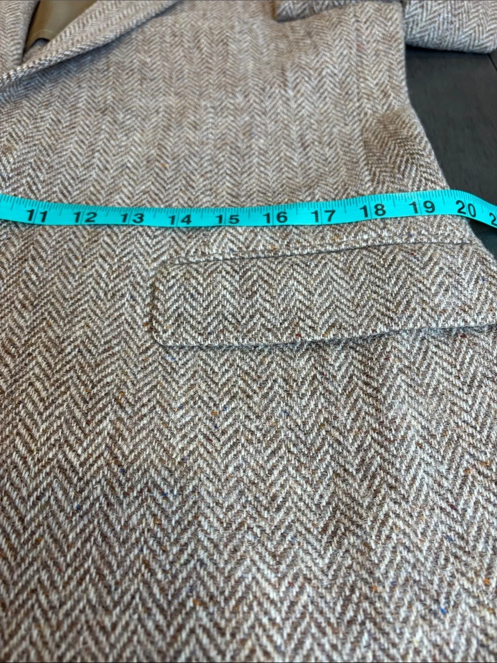 🤎 Harris Tweed Brown Herringbone Wool Blazer Men’s 36 Two Button Sport Coat 🤎